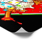 Funny Christmas Baseball Ice Cream Drip Men Women  Poster (Hoek)