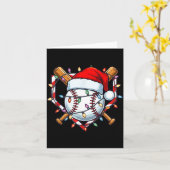 Funny Christmas Baseball Santa Hat For Baseball Pl Kaart (Gele Bloem)
