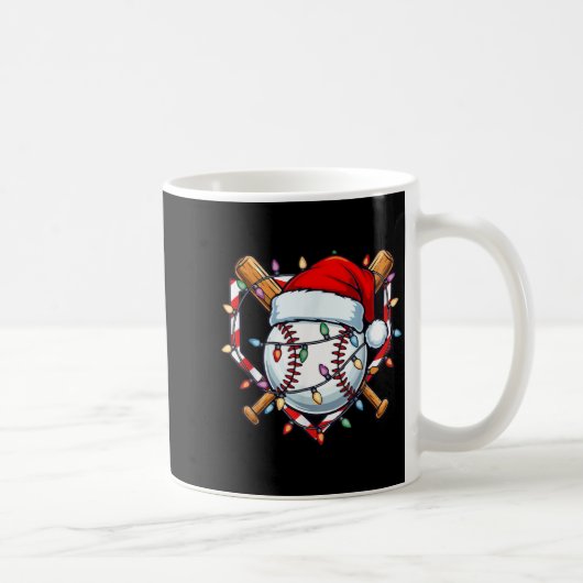 Funny Christmas Baseball Santa Hat For Baseball Pl Koffiemok (Rechts)