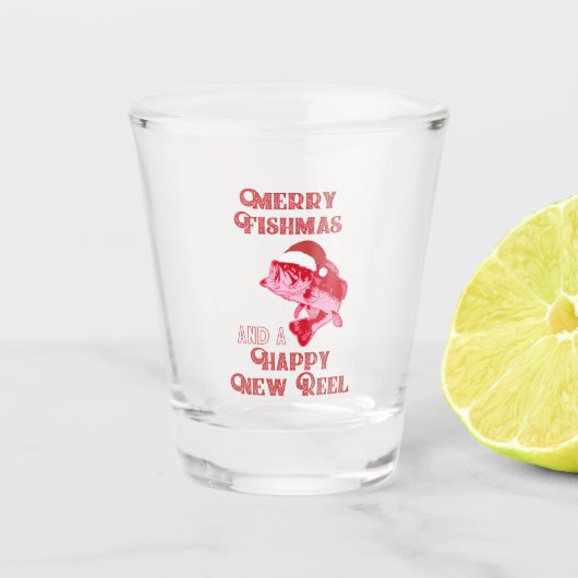 Funny Christmas Bass Gevist Shot Glas (Voorkant)