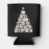 Funny Christmas Bathroom Toilet Paper Tree Humor Blikjeskoeler (Voorkant)