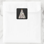 Funny Christmas Bathroom Toilet Paper Tree Humor Vierkante Sticker (Tas)