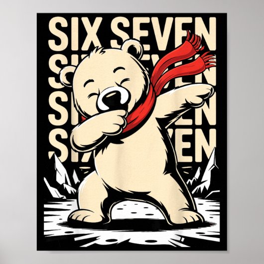 Funny Christmas Bear Dabbing Xmas Dab Six Seven 67 Poster (Voorkant)