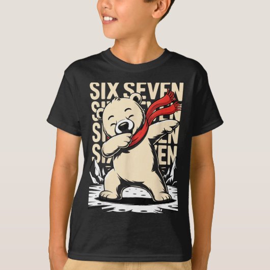 Funny Christmas Bear Dabbing Xmas Dab Six Seven 67 T-shirt (Voorkant)