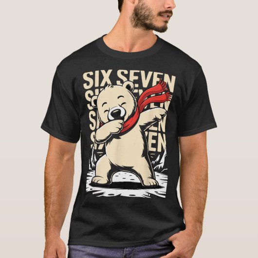 Funny Christmas Bear Dabbing Xmas Dab Six Seven 67 T-shirt (Voorkant)