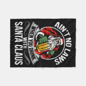 Funny Christmas Beer Drinking With Santa Clause Fleece Deken (Voorkant (Horizontaal))