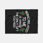 Funny Christmas Being Related To Me Family Joke  Fleece Deken (Voorkant (Horizontaal))