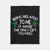 Funny Christmas Being Related To Me Family Joke  Fleece Deken (Voorkant)
