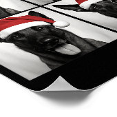 Funny Christmas Belgian Malinois Santa Dog Lover P Poster (Hoek)