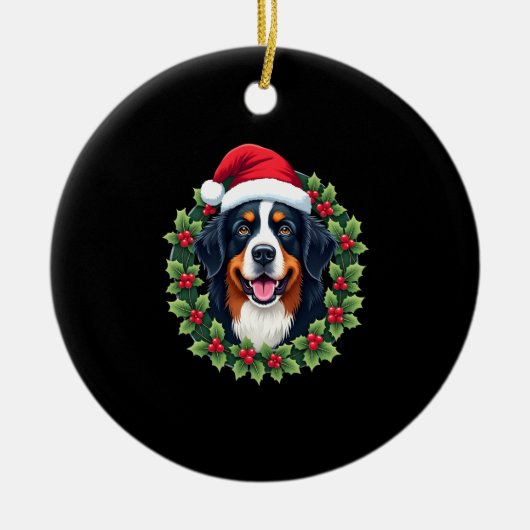 Funny Christmas Bernese Mountain Dog Tank Top Keramisch Ornament (Voorkant)