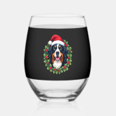Funny Christmas Bernese Mountain Dog Tank Top Wijnglas Zonder Voet (Voorkant)