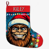 Funny Christmas Bigfoot Personalized Grote Kerstsok (Voorkant)