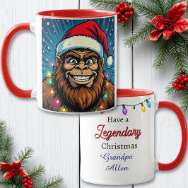 Funny Christmas Bigfoot Personalized Mok