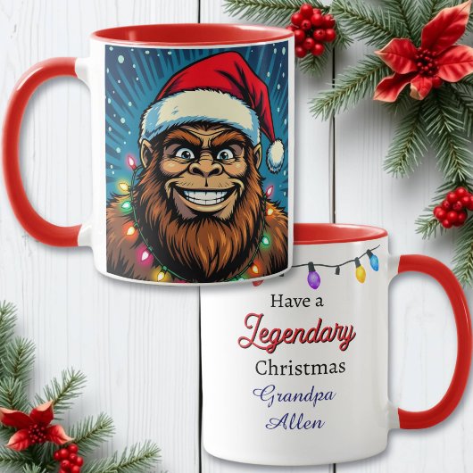 Funny Christmas Bigfoot Personalized Mok