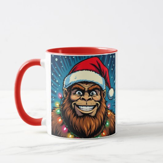 Funny Christmas Bigfoot Personalized Mok (Links)