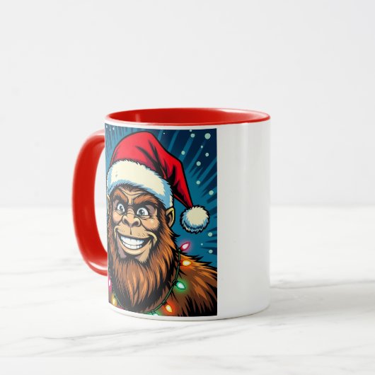 Funny Christmas Bigfoot Personalized Mok (Voorkant links)