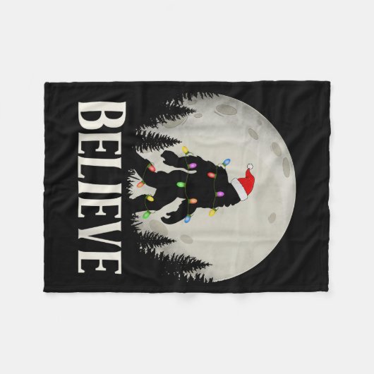 Funny Christmas Bigfoot Santa Hat Moon Sasquatch K Fleece Deken (Voorkant (Horizontaal))