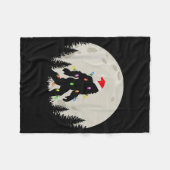 Funny Christmas Bigfoot Santa Hat Moon Sasquatch K Fleece Deken (Voorkant (Horizontaal))