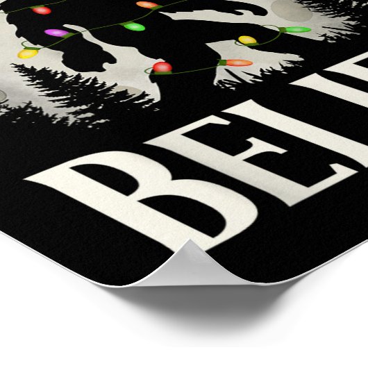 Funny Christmas Bigfoot Santa Hat Moon Sasquatch K Poster (Hoek)