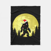 Funny Christmas Bigfoot Santa Hat Moon Sasquatch M Fleece Deken (Voorkant)