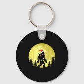 Funny Christmas Bigfoot Santa Hat Moon Sasquatch M Sleutelhanger (Voorkant)