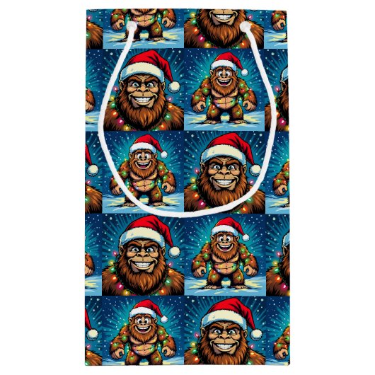 Funny Christmas Bigfoot Sasquatch Klein Cadeauzakje (Achterkant)