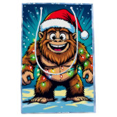 Funny Christmas Bigfoot Sasquatch Medium Cadeauzakje (Voorkant)