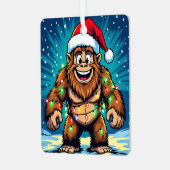 Funny Christmas Bigfoot Sasquatch Metalen Ornament (Voorkant links)