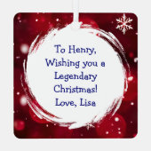 Funny Christmas Bigfoot Sasquatch Metalen Ornament (Achterkant)