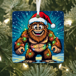 Funny Christmas Bigfoot Sasquatch Metalen Ornament