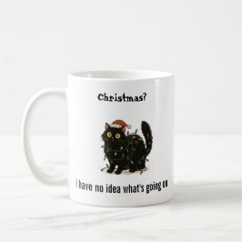 Funny Christmas Black Cat Lights Mug Koffiemok
