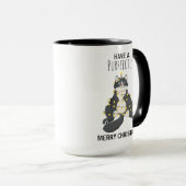 Funny Christmas Black Cat Simple Winter Humor Mok (Voorkant rechts)