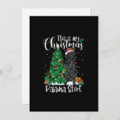 Funny Christmas Black Lab Dog Labrador Pajama Dog Kaart (Voorkant / Achterkant)