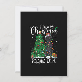 Funny Christmas Black Lab Dog Labrador Pajama Dog Kaart