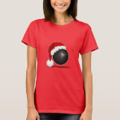 Funny Christmas Bowling Ball Santa hat - bowl fan T-shirt (Voorkant)