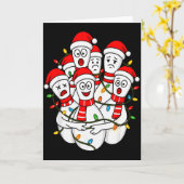 Funny Christmas Bowling Santa Bowling Ns Team Men  Kaart (Gele Bloem)