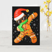 Funny Christmas Boys Kids Dabbing Gingerbread Xmas Kaart (Gele Bloem)