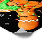 Funny Christmas Boys Kids Dabbing Gingerbread Xmas Poster (Hoek)