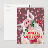 Funny Christmas Briefkaart met Gentleman Pig (Voorkant / Achterkant)
