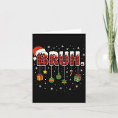 Funny Christmas Bruh Plaid Teens Boys Kids Xmas Pa Kaart (Voorkant)