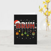 Funny Christmas Bruh Plaid Teens Boys Kids Xmas Pa Kaart (Gele Bloem)