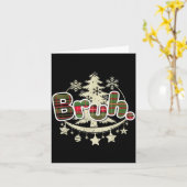 Funny Christmas Bruh Xmas Pajamas Red Plaid Men Wo Kaart (Gele Bloem)