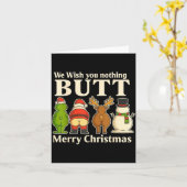 Funny Christmas Butt - We Wish You Merry Xmas  Kaart (Gele Bloem)