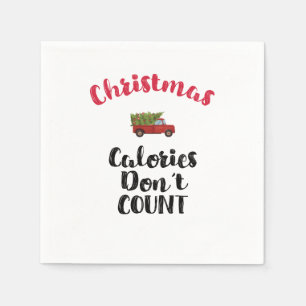 Funny Christmas Calorieën tellen geen Gezegde Servet