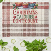 Funny Christmas Calories Don't Count Kitchen Towel Theedoek (Gevouwen)