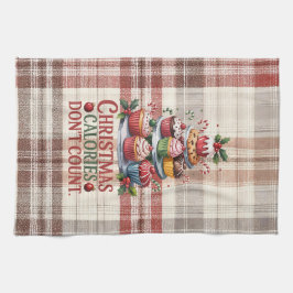 Funny Christmas Calories Don't Count Kitchen Towel Theedoek