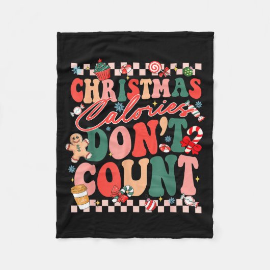 Funny Christmas Calories Don't Count Xmas Cookie  Fleece Deken (Voorkant)