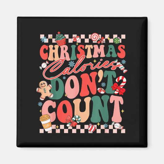 Funny Christmas Calories Don't Count Xmas Cookie Magneet (Voorkant)