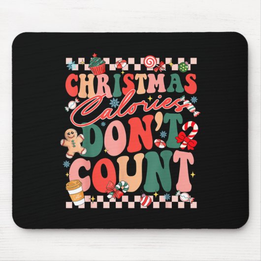 Funny Christmas Calories Don't Count Xmas Cookie  Muismat (Voorkant)