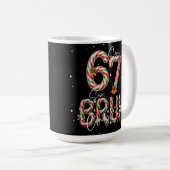 Funny Christmas Candy Cane 6-7 Six Seven Bruh  Koffiemok (Voorkant rechts)